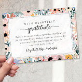 Hübsches Rosa Beileid Beerdigung Dankeskarte