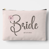 Hübsches Rosa Bläserkaligraphie Brautparty Zubehörtasche (Vorderseite)