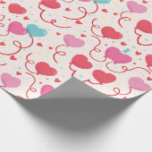 Hübsches rosa blaues Herz-Muster Geschenkpapier (Ecke)