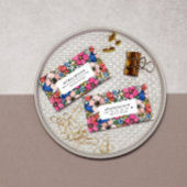 Hübsches rosa blaues Korallenmuster Visitenkarte