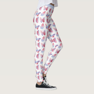 Hübsches rosa blaues Schmetterlingsdesign Pastellm Leggings
