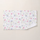 Hübsches rosa Blautönen Blumenmuster Badhandtuch Set (Handtuch)