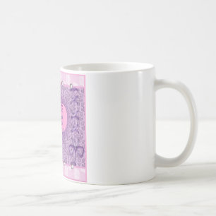 Hübsches Rosa Blume Haarzubehör - Name hinzufügen Kaffeetasse