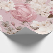 Hübsches rosa Blume Muster Geschenkpapier (Ecke)
