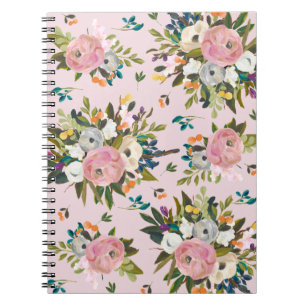 Hübsches rosa Blumen-Garten-Notizbuch Notizblock