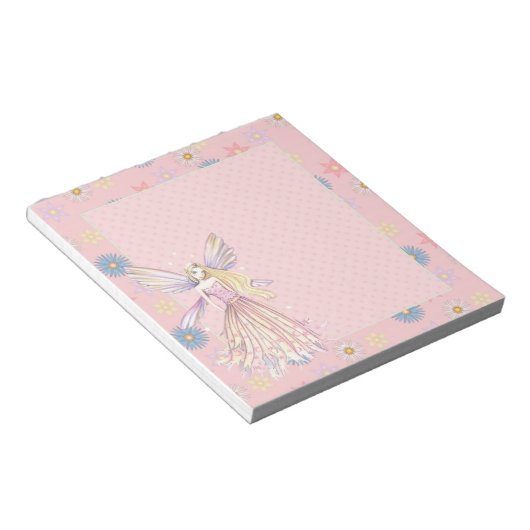 Hübsches rosa Blumenfee-Notizbuch Notizblock (angewinkelt)
