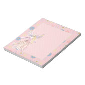 Hübsches rosa Blumenfee-Notizbuch Notizblock (Rotiert)