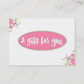 Hübsches rosa Blumengeschäfts-Geschenk-Zertifikat Rabattkarte (Rückseite)
