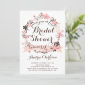 Hübsches Rosa Blumenkraut Frühjahr Brautparty Einladung (Stehend Vorderseite)
