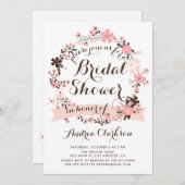 Hübsches Rosa Blumenkraut Frühjahr Brautparty Einladung (Vorne/Hinten)