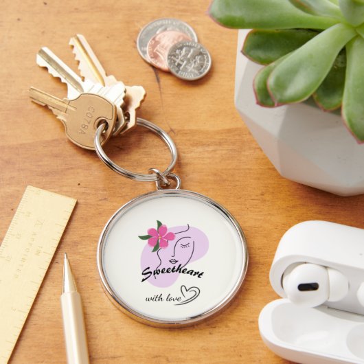 Hübsches rosa Blumenmädchen-Geschenk– Schlüsselanhänger (Schreibtisch)