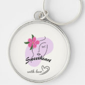Hübsches rosa Blumenmädchen-Geschenk– Schlüsselanhänger (Vorne)