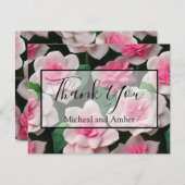 Hübsches rosa Blumenmuster Dankeskarte (Vorne/Hinten)