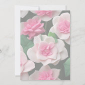 Hübsches rosa Blumenmuster Einladung (Rückseite)