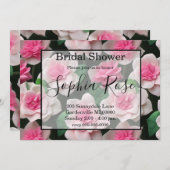 Hübsches rosa Blumenmuster Einladung (Vorne/Hinten)