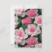 Hübsches rosa Blumenmuster Einladung (Rückseite)