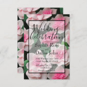 Hübsches rosa Blumenmuster Einladung (Vorne/Hinten)