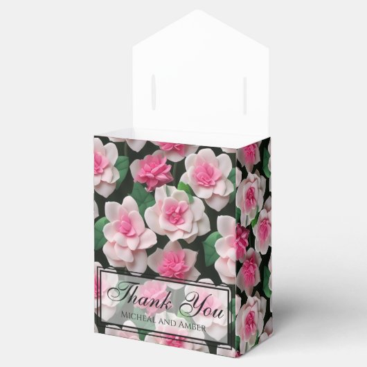 Hübsches rosa Blumenmuster Geschenkschachtel (Geöffnet)