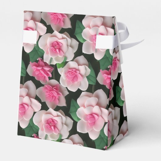 Hübsches rosa Blumenmuster Geschenkschachtel (Rückseite)