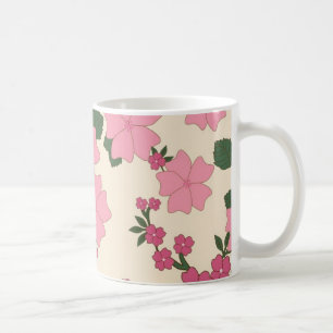 Hübsches rosa Blumenmuster Kaffeetasse