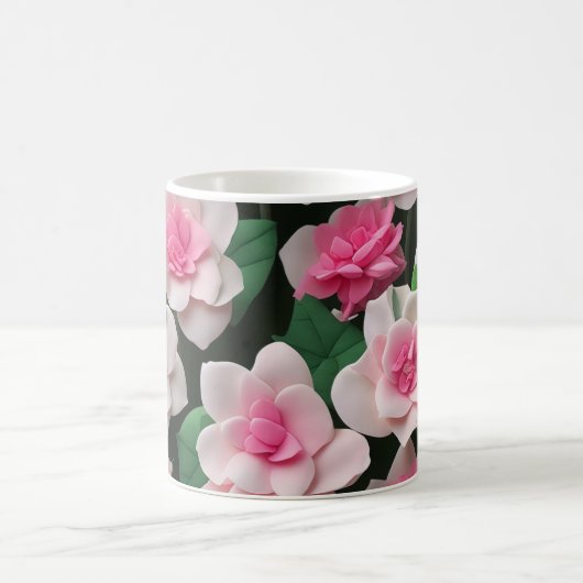 Hübsches rosa Blumenmuster Kaffeetasse (Mittel)