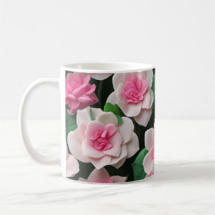 Hübsches rosa Blumenmuster Kaffeetasse