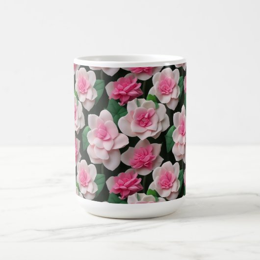 Hübsches rosa Blumenmuster Kaffeetasse (Mittel)
