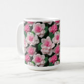 Hübsches rosa Blumenmuster Kaffeetasse (Vorderseite Links)