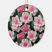 Hübsches rosa Blumenmuster Keramik Ornament (Links)