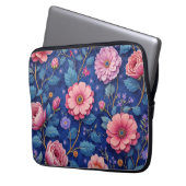 Hübsches rosa Blumenmuster Laptopschutzhülle (Vorderseite Links)