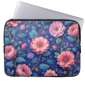 Hübsches rosa Blumenmuster Laptopschutzhülle (Vorderseite)
