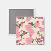 Hübsches rosa Blumenmuster Magnet (Vorderseite/Rückseite)