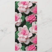 Hübsches rosa Blumenmuster Menükarte (Rückseite)