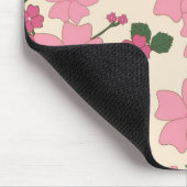 Hübsches rosa Blumenmuster Mousepad (Ecke)