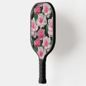 Hübsches rosa Blumenmuster Pickleball Schläger (Links)