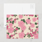 Hübsches rosa Blumenmuster Postkarte (Vorne/Hinten)
