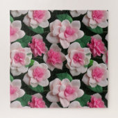 Hübsches rosa Blumenmuster Puzzle (Horizontal)