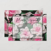 Hübsches rosa Blumenmuster RSVP Karte (Vorne/Hinten)