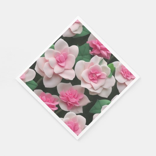 Hübsches rosa Blumenmuster Serviette (Ecke)