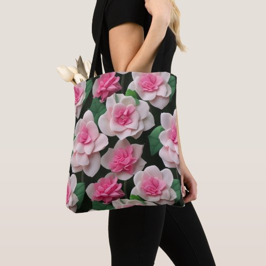 Hübsches rosa Blumenmuster Tasche (Von Nahem)