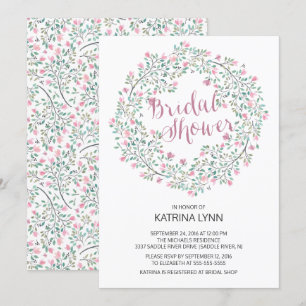 Hübsches Rosa Blumenstrauß-Brautparty Einladung