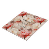 Hübsches Rosa Blütencreme Brautparty Fliese (Seite)