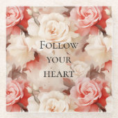 Hübsches Rosa Blütencreme Brautparty Glasuntersetzer (Vorderseite)