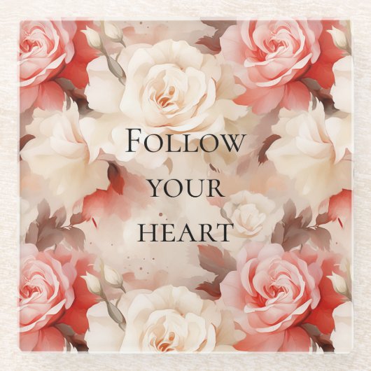 Hübsches Rosa Blütencreme Brautparty Glasuntersetzer (Vorderseite)