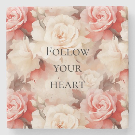 Hübsches Rosa Blütencreme Brautparty Steinuntersetzer (Vorderseite)