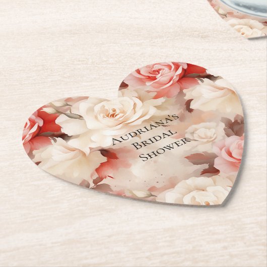 Hübsches Rosa Blütencreme Brautparty Untersetzer (angewinkelt)