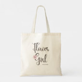 Hübsches Rosa Blütenmädchen Tragetasche (Rückseite)