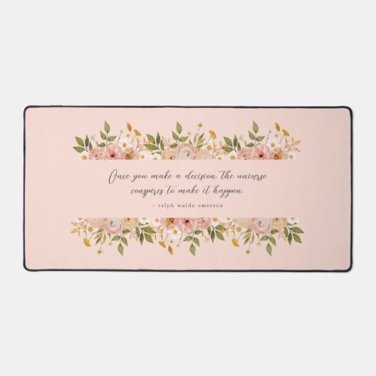 Hübsches rosa böhmisches Blumenziffer Schreibtischunterlage (Vorderseite)