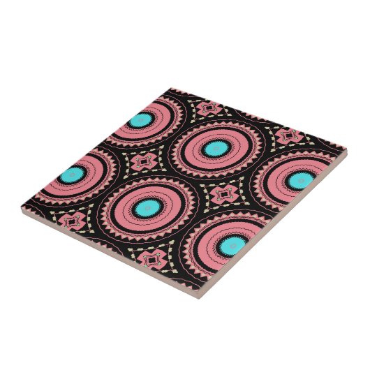 Hübsches rosa Boho Mosaikmuster Fliese (Seite)