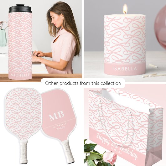 Hübsches rosa Bow Muster Weißes Geschenktüte